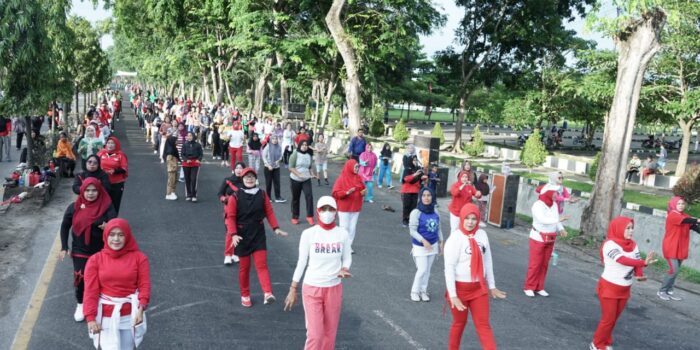 Sambut HUT RI ke 77, Pemkab Asahan Gelar Senam Massal