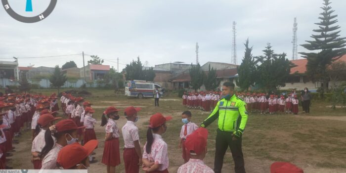 Sat Lantas Polres Karo Sosialisasi Tata Tertib Berlalu Lintas di Sekolah