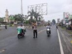 Antisipasi Kemacetan Polsek Simpang Empat laksanakan Gatur Pagi