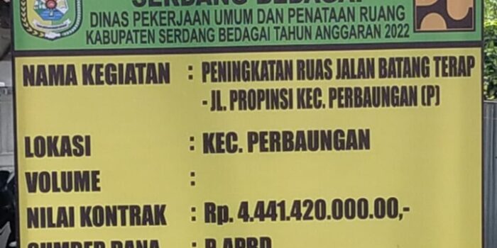 Pemkab Sergai Bangun Proyek Jalan di Lahan HGU PN4 Adolina Diduga Tanpa Lakukan Prosedural