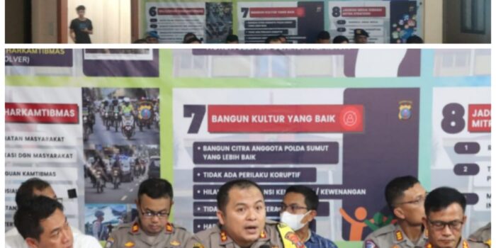 Kapolres Pelabuhan Belawan Konferensi Pers Tindak 1.674 Kasus Kejahatan Diakhir Tahun 2022