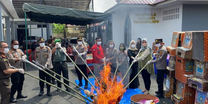 Lapas Pancur Batu Hadiri Pemusnahan Barang Bukti di Cabang Kejaksaan Negeri Deli Serdang