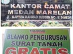 Camat Medan Marelan, Blangko Pengurusan Surat Tanah Gratis