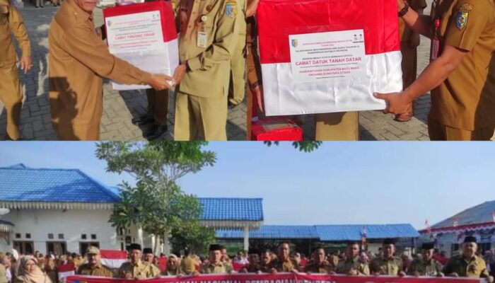 Dalam Rangka Menyemarakkan HUT RI Ke-78,Pemkab Batu Bara Bagikan Ribuan Bendera