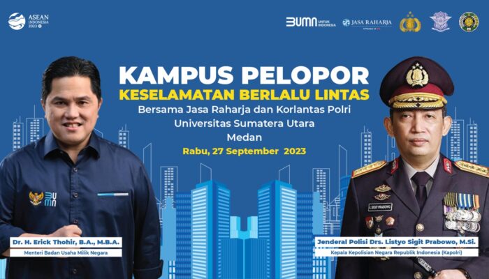 Gandeng Kampus USU, Erick Thohir Ajak Generasi Milenial Jadi Pelopor Keselamatan Lalu Lintas