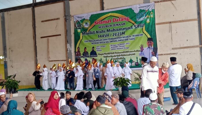 Tingkatkan Silaturahmi Babinsa Koramil 04/SE Hadiri Maulid Nabi Muhammad, SAW di Ndokum Siroga