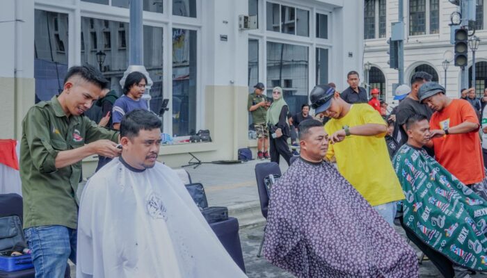 Dukung Barber Pray and Help for Palestine, Bobby Nasution Dan Dandim 0201 Medan Pangkas Rambut