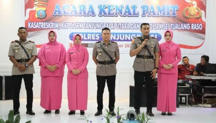 Polres Tanjung Balai Gelar Acara Kenal Pamit Pejabat Baru dan Lama Kasat Reskrim Dan Kapolsek