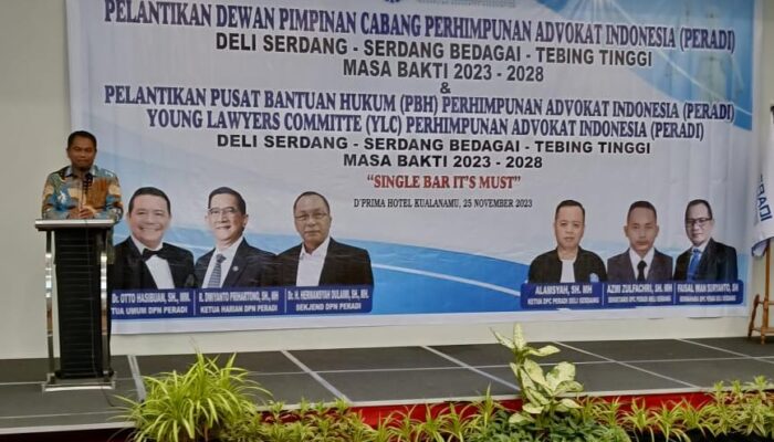 Hadiri Pelantikan DPC Peradi Deli Serdang, H.Darma Wijaya Puji Alamsyah