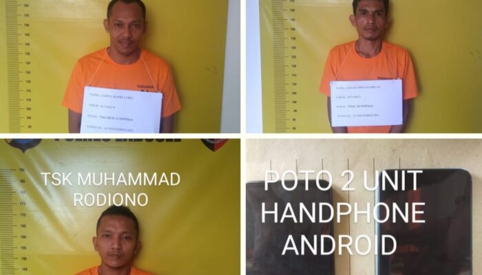 Polres Labusel Berhasil Ringkus Pencuri Handphone dan Dua Penadah, Kerugian Capai Rp 7,5 Juta