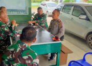 Perkuat Sinergitas TNI-POLRI, Kapolsek Simpang Empat AKP Dedy Ginting Laweyan Sambangi Kantor Koramil 04/SE