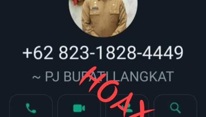 Baru Saja Dilantik, Beredar Nomor WhatsApp Pj Bupati Langkat Palsu