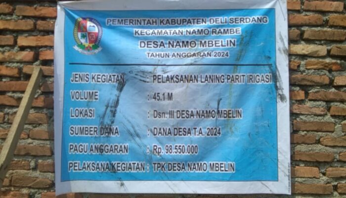 Klarifikasi Desa Namo Mbelin Terkait Plang Proyek