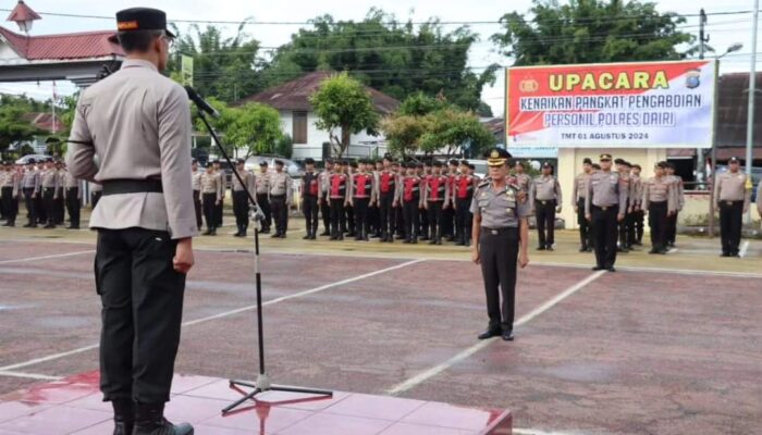 AKBP Beterman Silalahi Terima Kenaikan Pangkat, Kapolres Dairi Sampaikan Pesan Penting